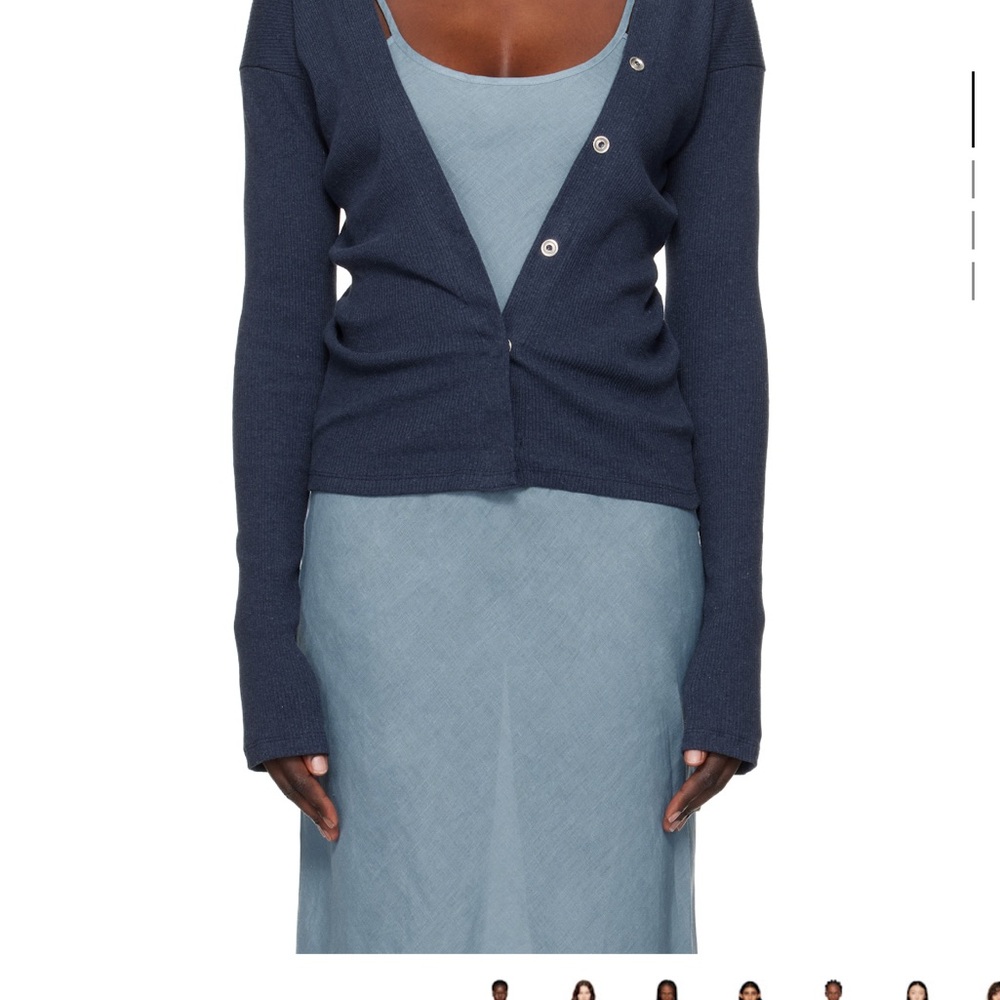 Baserange blue tav snaps cardigan